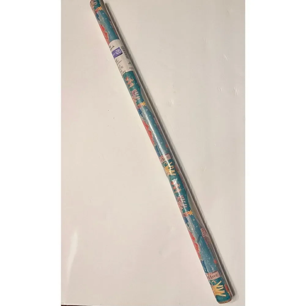 Hallmark Vintage Gift Wrap “A Baby is a‎ Blessing” Noah’s Ark New Sealed